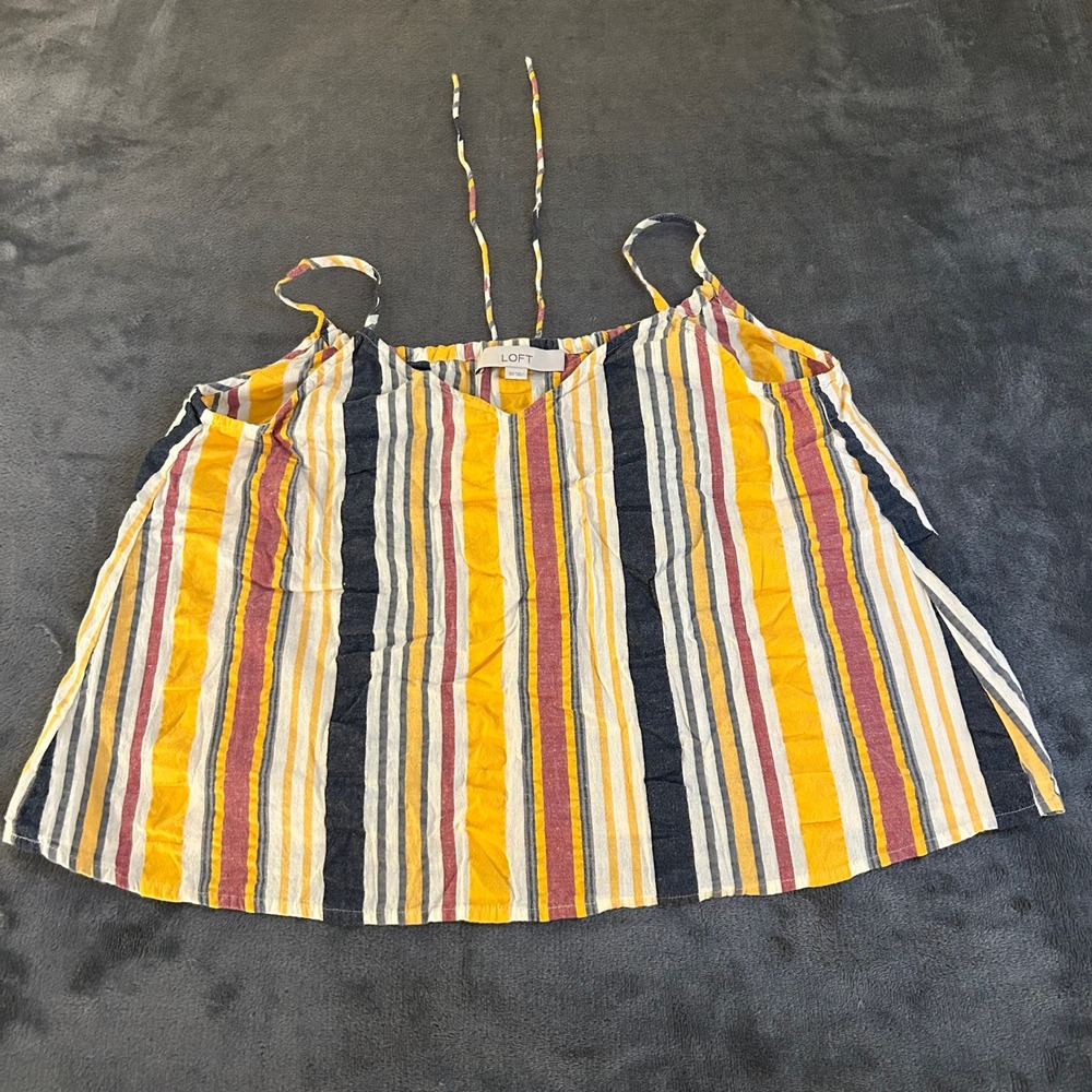 LOFT Striped Tank Top Sleeveless Tie Strap Casual Summer Top Womens Extra Small